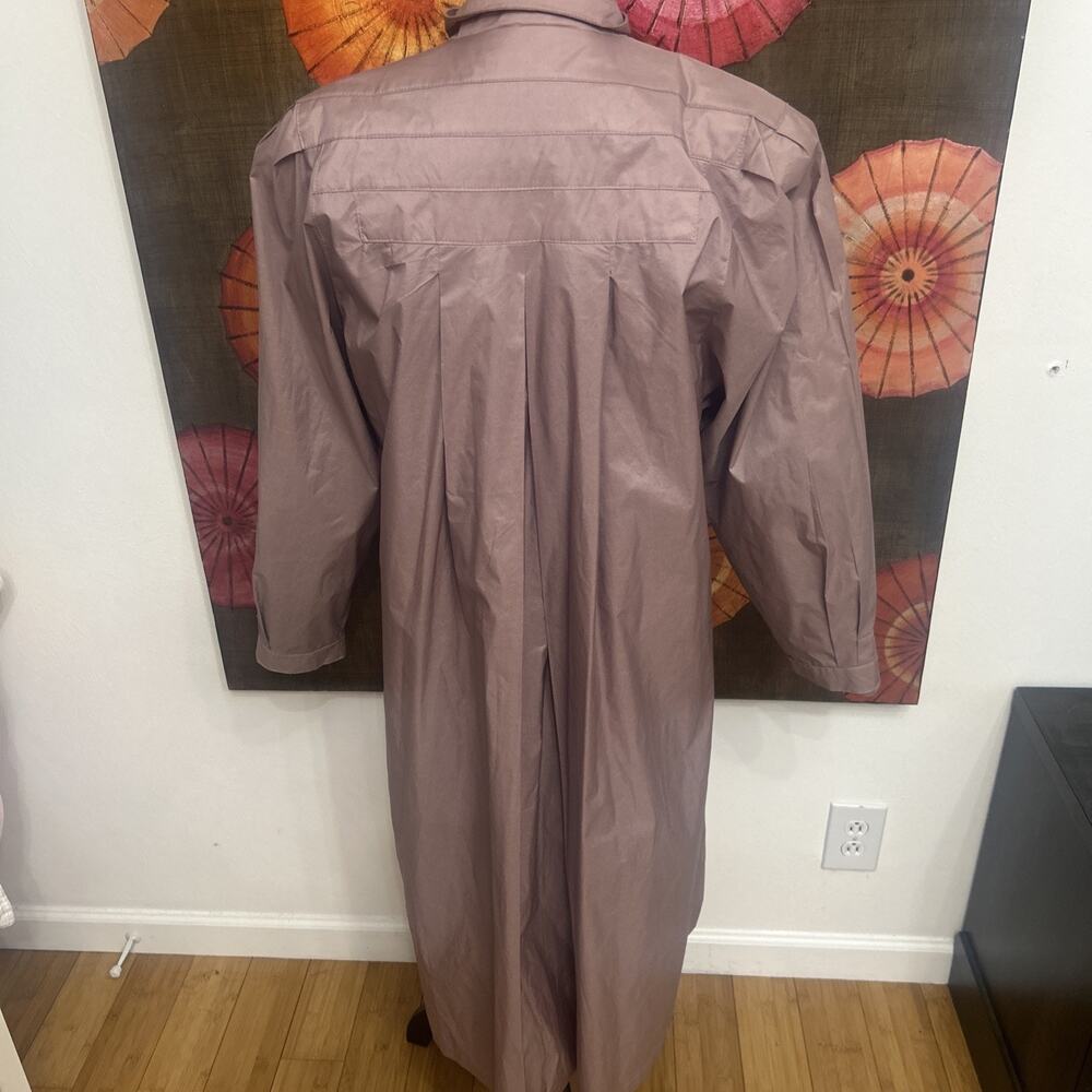 Vintage Fleet Street Mauve Trench Coat Longline Minimal Chic Duster Sz 12 - Picture 4 of 8